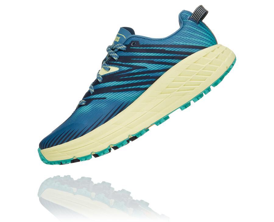 Hoka One One Womens Trail Shoes - Speedgoat 4 - Blue - HWBD49362